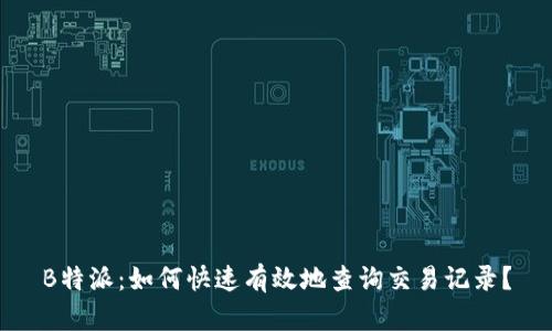 B特派：如何快速有效地查询交易记录？